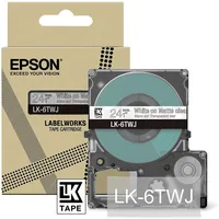Epson Schrumpfschlauch LK-6TWJ weiß auf matt transparent 24mm x