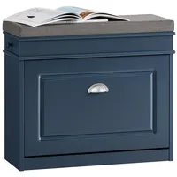 SoBuy Schuhbank Blau Holzwerkstoff, 60x52x24 cm Garderobe, Garderobenbänke, Schuhbänke