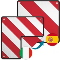 Wiltec 2in1 rot weiße Warntafel Spanien und Italien aus
