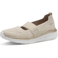 TAMARIS Comfort Damen Ballerinas Elastisch Vegan, Beige (Beige), 37