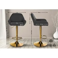 CLP Barhocker Braga Gold Stoff schwarz