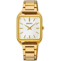 Seiko SWR078P1 Damenuhr Rechteckig Goldfarben