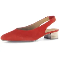 Gabor Slingpumps, Blockabsatz, Abendschuh, Sommerschuh mit elastischem Riemchen rot