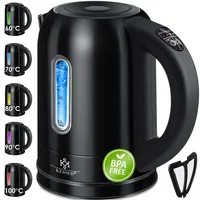 Kesser KESSER® 1,7 Liter Edelstahl Wasserkocher 2200W Temperaturwahl Warmhaltefunktion
