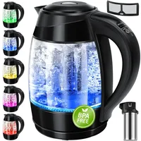 Kesser KESSER® 1,8L Edelstahl Wasserkocher 2200W Glaswasserkocher Warmhaltefunktion