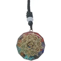 Saraswati Halskette Orgone "Mandala Om" Edelsteine Nylonband 30cm