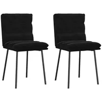VidaXL Esszimmerstühle 2 Stk. Schwarz Samt
