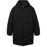 Tom Tailor DENIM Herren Wasserabweisender Pufferparka, schwarz, Uni, Gr.