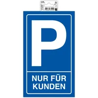 Exacompta 67029B Hinweisschild selbstklebend, Parkplatz nur für Kunden, weiß