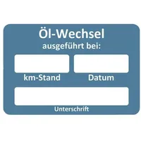 Eichner Aufkleber Ölwechsel ausgeführt, blau/weiß, 250 St.