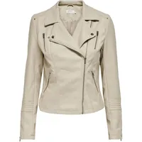 Only Gemma Faux Biker Lederjacke Grau 34