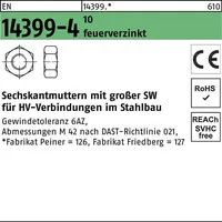 Peiner Umformtechnik Sechskantmutter EN 14399 M 24 x 3