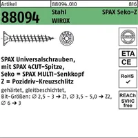 SPAX Schraube R 88094 SEKO Spitze/PZ 4x45/40-Z Stahl galv.verz.