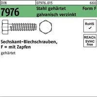 OEM Blechschraube DIN 7976 Sechskant/Zapfen 6,3x19 -F Stahl geh.galv.verz.