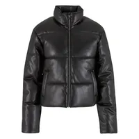 URBAN CLASSICS Synthetic Leather Steppjacke - Black - S