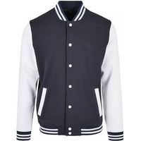 Build Your Brand Basic College Jacke Navy / White