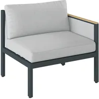DIETER KNOLL Loungeendteil, Anthrazit, Grau, Teak, Holz, Metall, Textil,