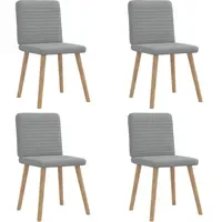 VidaXL Esszimmerstuhl Stoff hellgrau 4er Set