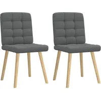 VidaXL Esszimmerstuhl Stoff dunkelgrau 2er Set