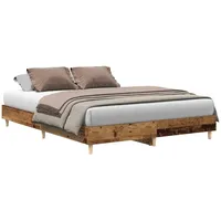 VidaXL Bettgestell ohne Matratze Altholz-Optik 140x200cm Holzwerkstoff