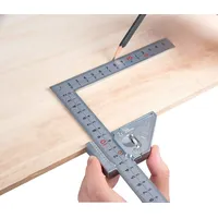 FAMEX Shinwa 12486 Zimmermannswinkel 30x15 cm, inkl. Metall-Stopper