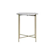 Miliboo Beistelltisch rund Terrazzo und goldfarbenes Metall D40 cm