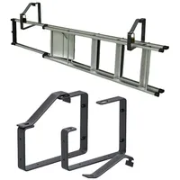 QLS Wandhalter Leiterhalterung Schwarz aus Stahl, Universale Halterung Abschließbar