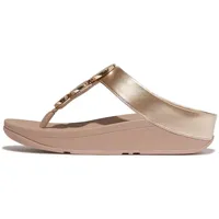 FitFlop Damen Halo Bead-Circle Toe-Post Sandale, Metallic Latte Beige,