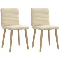 VidaXL Esszimmerstühle 2 Stk. Creme Stoff