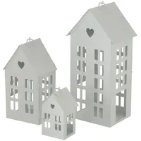 Boltze Laternen Set Alamo (Windlichter 3-teilig, stilvolles Design, Lichthaus