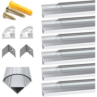 Chesbung LED Streifen Profil 1m, 6Pack Led Aluminium Profil