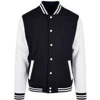 Build Your Brand Basic College Jacke Black / White