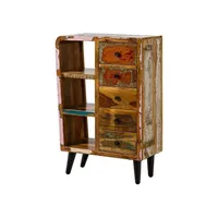 MASSIVMOEBEL24.DE Kommode Altholz 79x40x116 mehrfarbig lackiert Sixties #105