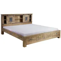MASSIVMOEBEL24.DE Bett Mango 140x200 natur lackiert RAILWAY #172 |