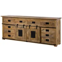 Massivmoebel24 Sideboard 220x45x90 Mango Farbe:Natur lackiert Größe:220x45x90 cm (BxTxH)