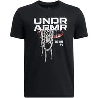 Under Armour Hoops Basketballshirt Jungen 001 black/white/mod gray XL