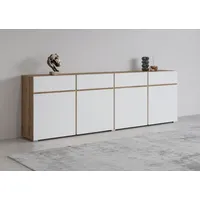INOSIGN Sideboard »Cross,Breite 225 cm, moderne grifflose Kommode,4 Türen/4