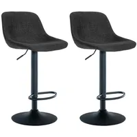 CLP 2er Set Barhocker Loft schwarz/Stoff