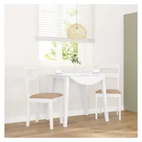 VidaXL Esszimmerstühle mit Kissen 2 Stk. Weiß Massivholz Gummibaum