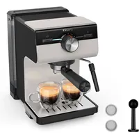 Krups Authentic Espresso-Siebträgermaschine XP381B10 grau/creme inkl. Zubehör