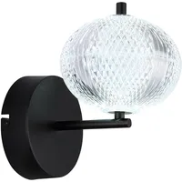 GLOBO LED-Wandleuchte AIDA Klar/Schwarz max. 7 Watt Wandlampe