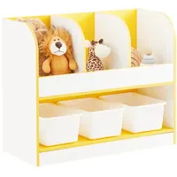 SoBuy Kinderregal KMB107 3 Fächer Holz weiß