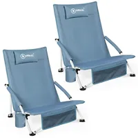 HOMECALL Klappstuhl Strandstuhl leicht Campingstuhl(2 st), mit Getränkehalter, mit