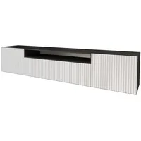 Altdecor Lowboard, Weiß, Schwarz, Holzwerkstoff, Rechteckig, 200x40x41 cm, Wohnzimmer,