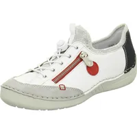 Rieker Damen Low-Top Sneaker 52563, Frauen Halbschuhe,straßenschuhe,Strassenschuhe,Freizeitschuhe,Turnschuhe,Weiss Kombi (40),40