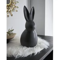 Dekoleidenschaft Dekofigur Hase Black aus Porzellan, matt-schwarz, 26 cm