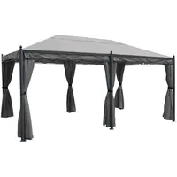 MCW Pergola Calpe, Pavillon, stabiles 7cm-Gestell 5x3m grau mit