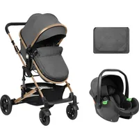 KIKKABOO Kombikinderwagen Amaia 3in1 i-Size Babyschale umbaubar Federung Tasche