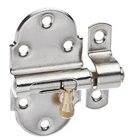 GAH Alberts Feder-Grendelriegel mit befestigter Schlaufe B40xL75mm silber, vernickelt