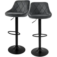 ML-Design Barhocker 2er Set, aus Samt, Grau, mit Rückenlehne